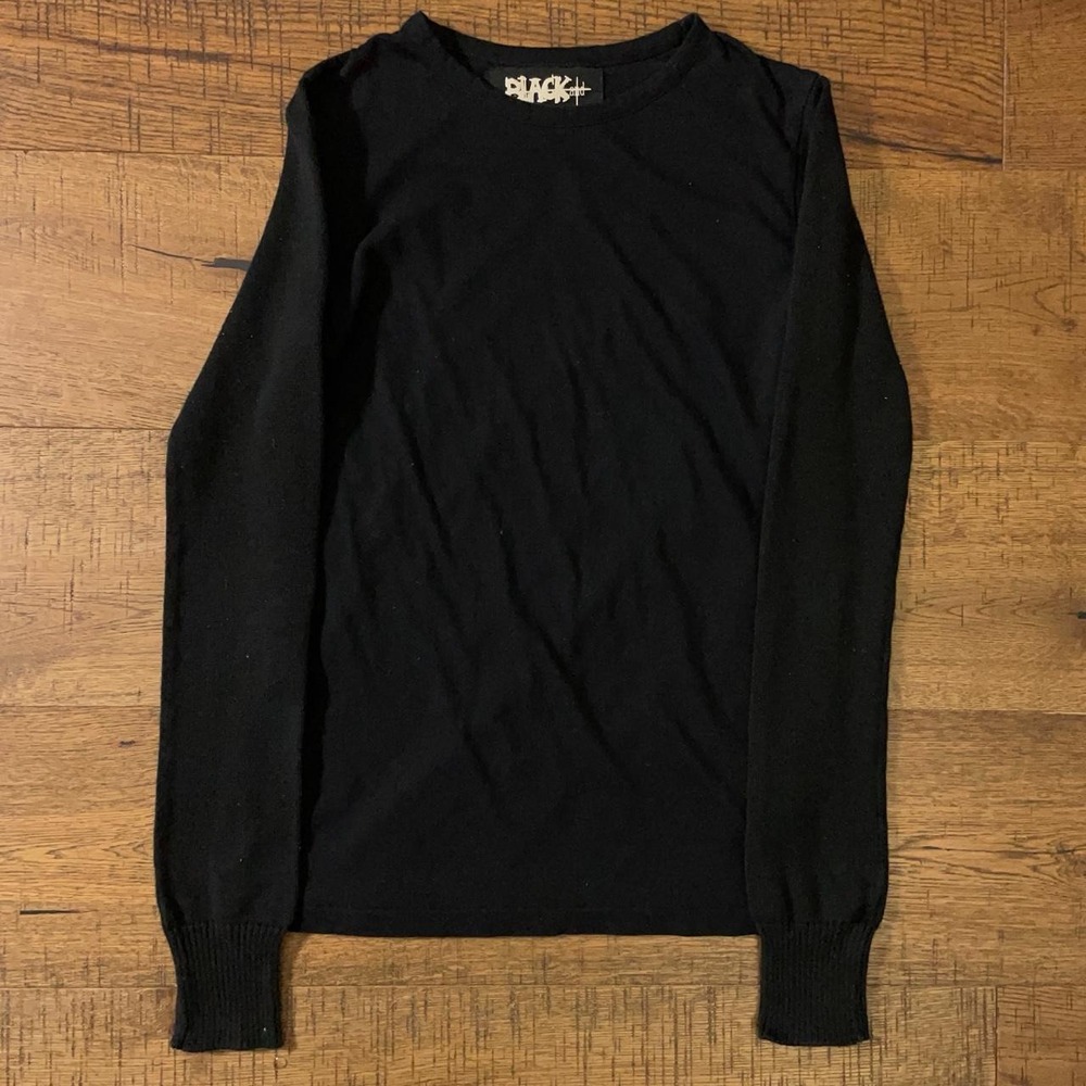 Yohji Yamamoto Sweater Mens XS Black Goth Minimalist Archive Long Sleeve Shirt